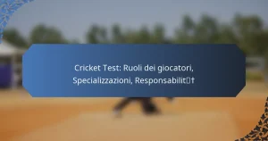Cricket Test: Ruoli dei giocatori, Specializzazioni, Responsabilità
